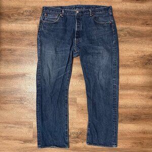 Levi's Jeans Mens 40x30 Navy Blue 501 Dark Wash Cotton Denim Pants